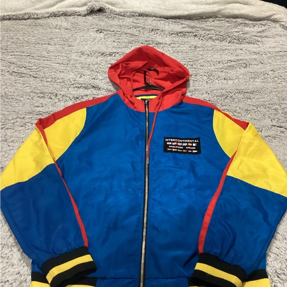 Forever 21 Men's Colorblock Jacket - Red, Blue, Yellow - Picture 1 of 4